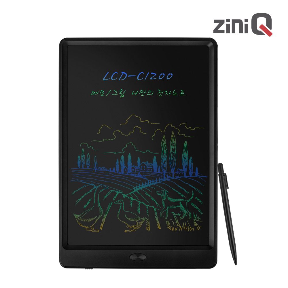 지니큐 LCD-C1200 컬러글씨 전자노트 메모패드